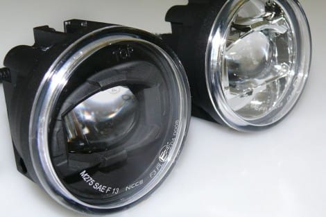 Nebelscheinwerfer, rund, schwarz, D.70 mm, E-gepr.